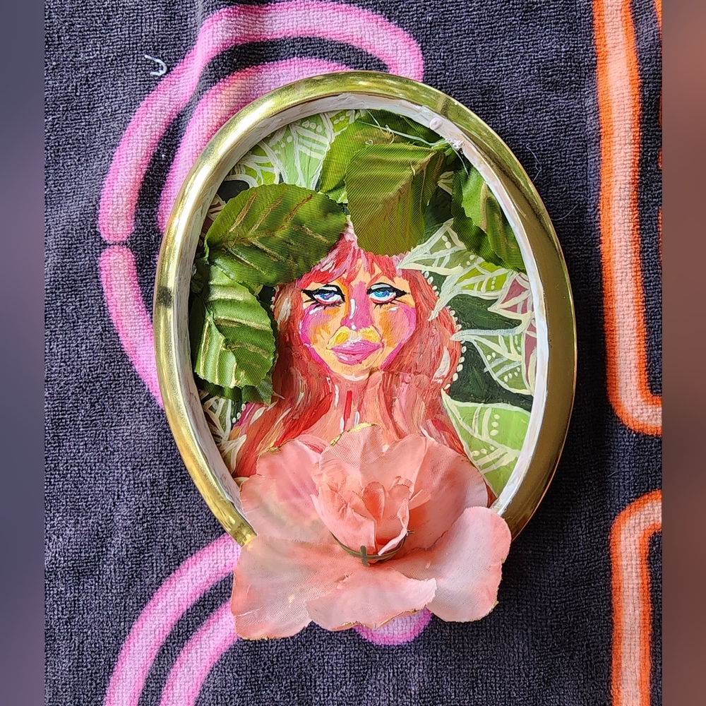 "Welcome to the Garden" small framed painting!